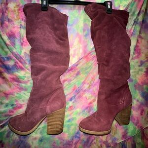 Nine West Suede Heeled Boots - Mauve .. open to price. They are great!!!